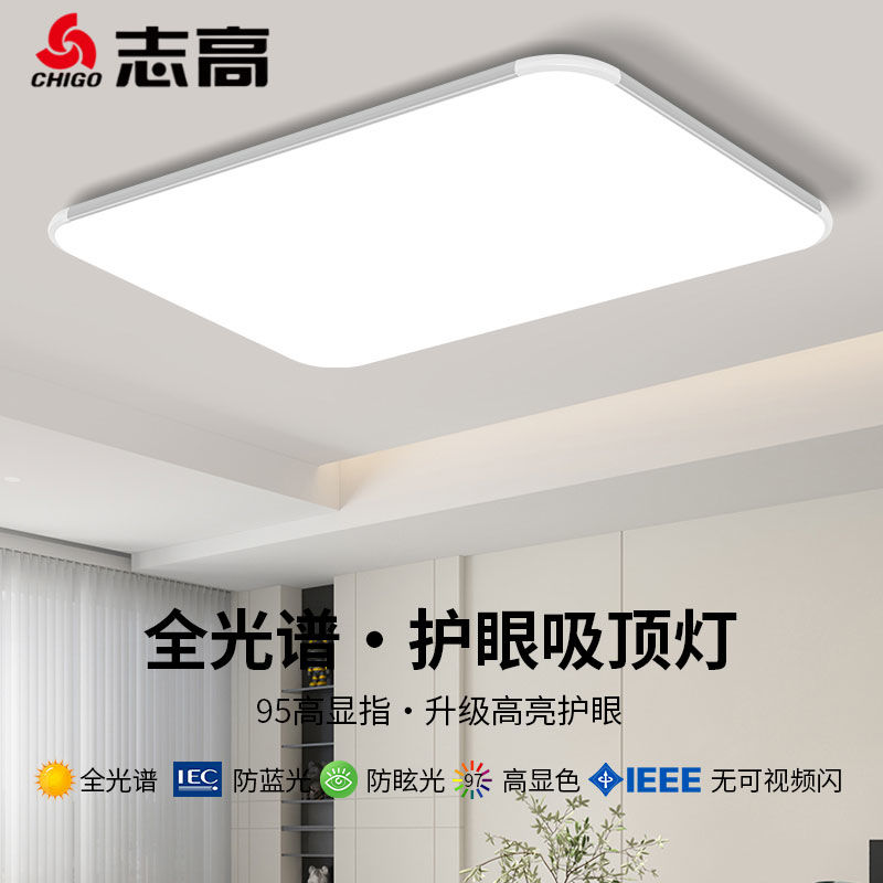 【台灣公司 超低價】志高照明led吸頂燈客廳燈臥室燈2023年新款現代簡約長方形燈具 2