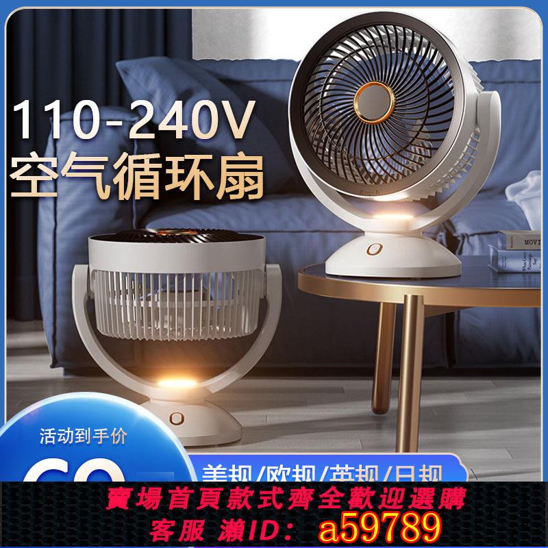 【臺灣公司 可打統編】110V美規日規空氣循環扇USB充電臺式輕音大風力學生宿舍無線風扇