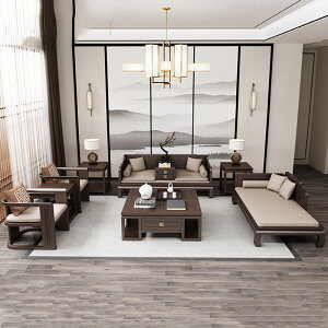 家具 新中式實木木沙發客廳組合禪意羅漢床中國別墅家具