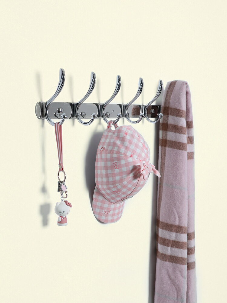 不銹鋼衛浴廚房掛鉤墻壁柜門雙鉤衣帽掛鉤衛生間浴室門后置物掛鉤 1