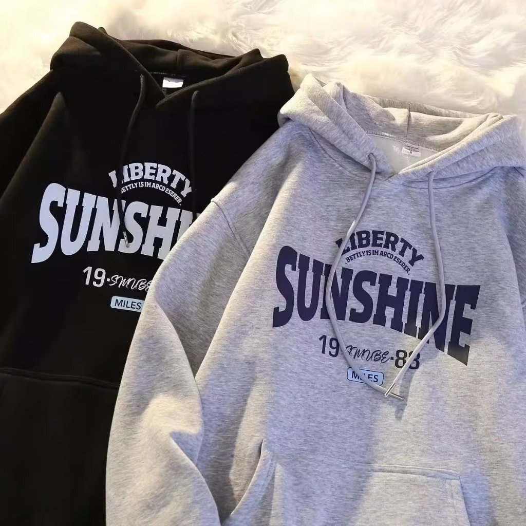 🔥臺灣出貨 ！ 連帽衛衣 日韓 大學T 潮流寬鬆百搭帽T 情侶裝 休閒簡約衛衣 字母 印花帽T 青少年 加絨 上衣男