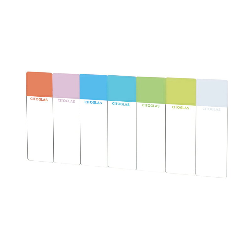 《CITOTEST》彩色載玻片 Microscope Slide, Color One End