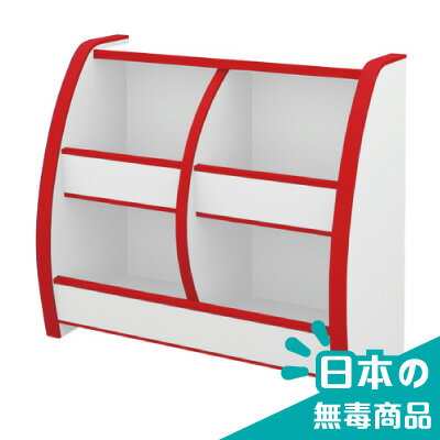日本製造/書櫃/收納 TZUMii 小木偶兒童四格收納櫃-紅白