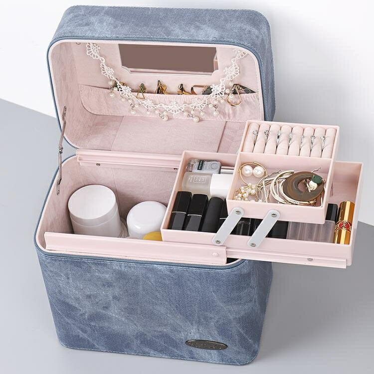 化妝包女可愛日系大容量便攜手提箱收納盒韓國網紅INS風超火旅行