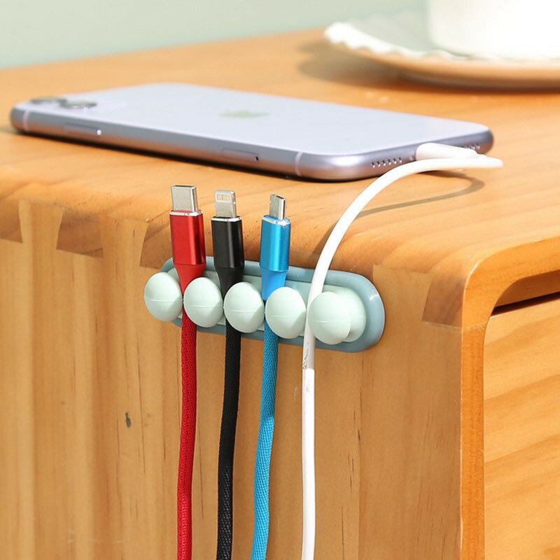 台灣現貨！豌豆矽膠理線器 桌面矽膠理線器 充電線固定器 自粘繞線器 數據線固定夾 牆面走線器｜丹丹悅生活 2