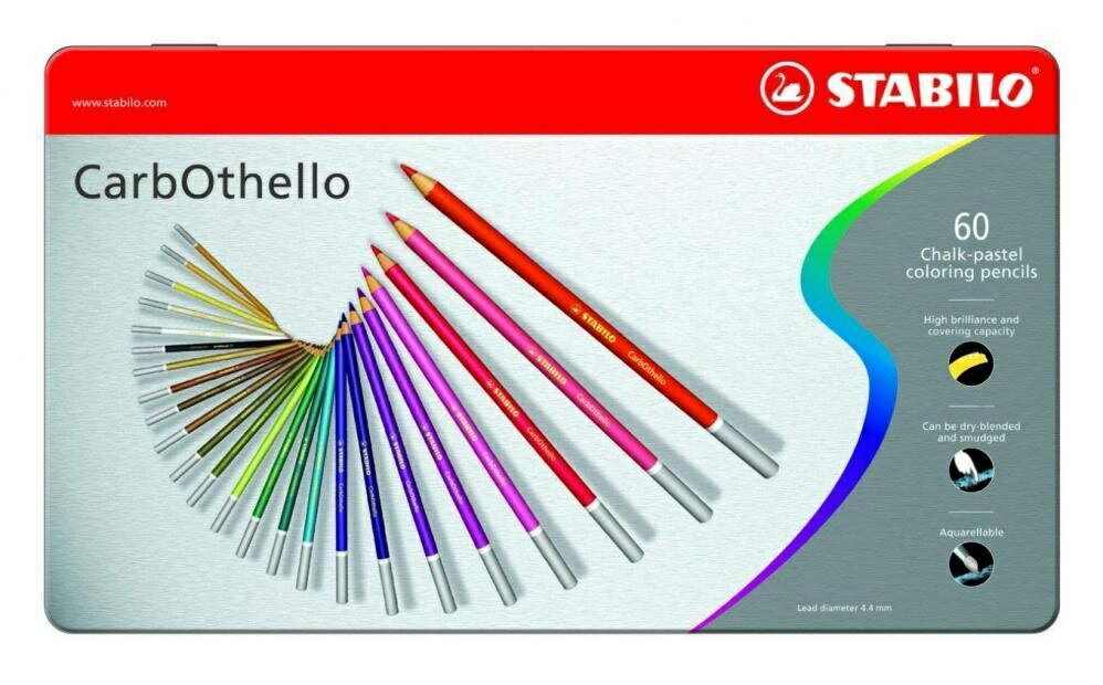 STABILO CarbOthello 水彩粉彩筆60色鐵盒 1460-6