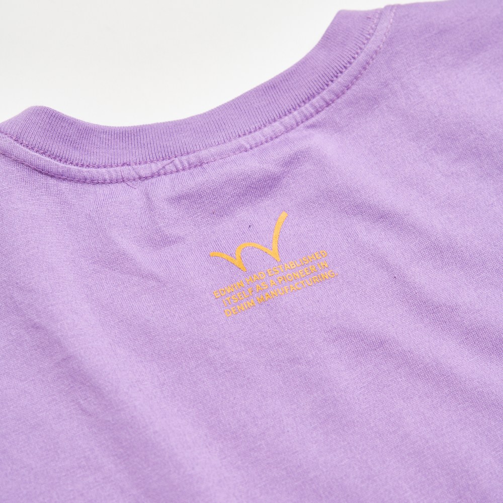 EDWIN 女款 圓點刺繡印花短袖T恤 (灰紫色) #狂降5折 7