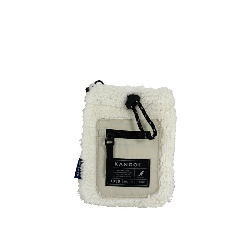 KANGOL 側背小包 方包 白絨毛 62551702 01 noN06