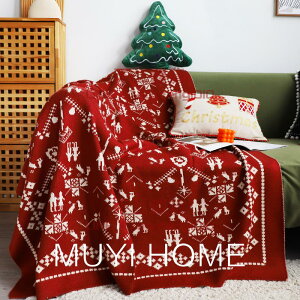 毛毯毛線毯子沙發毯辦公室午睡毯披肩蓋毯紅色午休毯【不二雜貨】