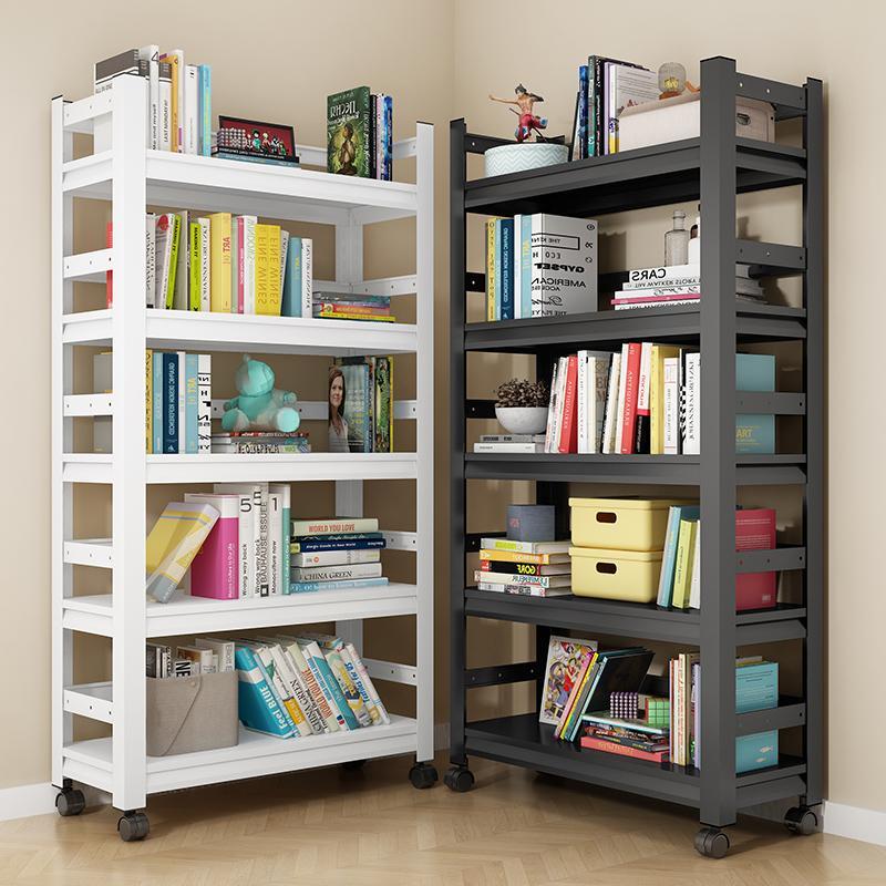 工廠直銷 附發票 免運 置物架 書架 落地書櫃 貨架 多層置物架 陌族鐵藝書架置物架落地多層家用簡易書柜客廳收納鐵架子鋼制書架特惠/開立發票 全館八折 快速出貨 S1031