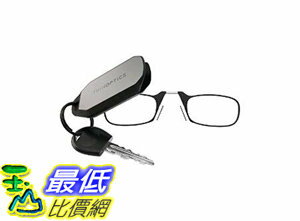 [106美國直購] 閱讀用眼鏡式攜帶型放大鏡 ThinOPTICS Keychain Reading Glasses, Black Frame, 1.00 Strength
