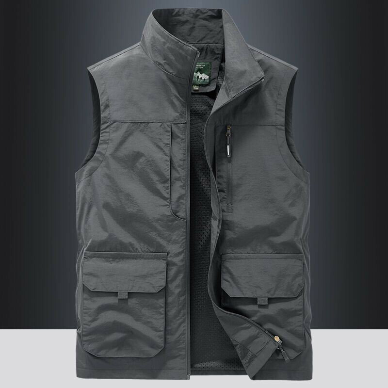 【熱銷品】M-5XL大尺碼背心男 薄背心 背心外套 背心馬甲 無袖外套 工裝背心 多口袋背心 攝影釣魚背心 工作背心