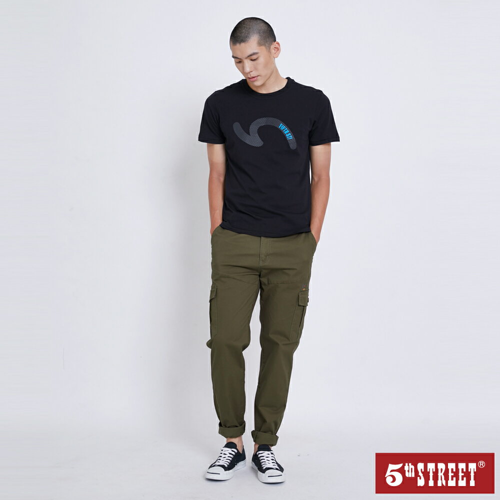 男裝 工作褲 潮系列工裝長褲 墨綠 (970243) 【5th STREET】【APP下單天天10%回饋】 ★神褲節 治裝激推 最高折426 2