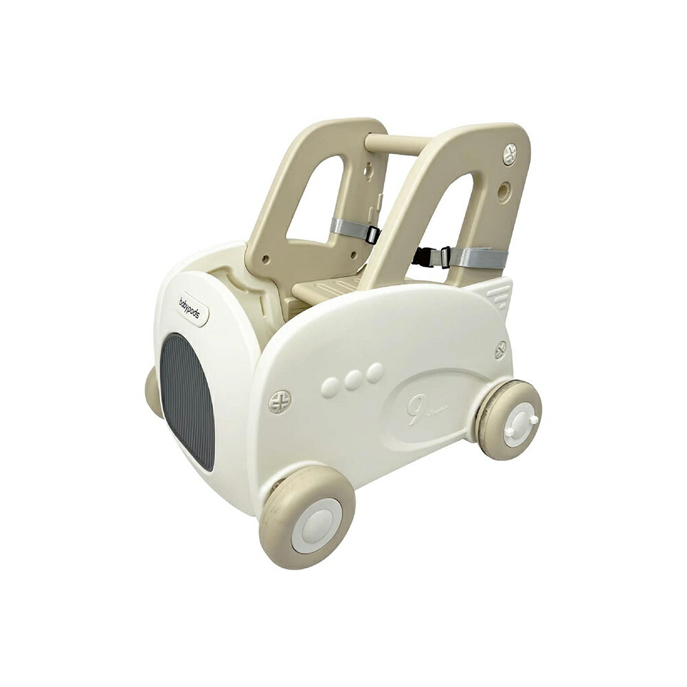 babypods 汽車造型收納學步小推車｜奶油咖 【悅兒園婦幼生活館】