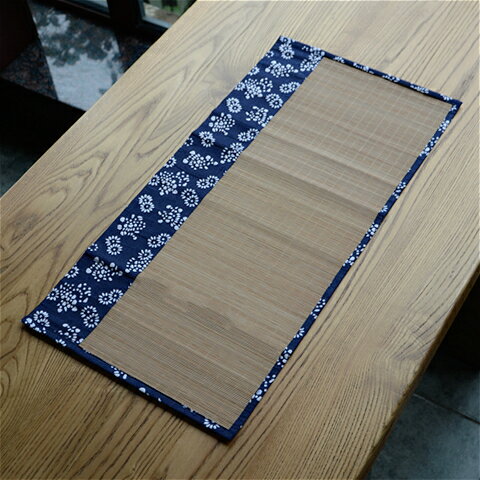 隨身簡約竹布茶墊 茶席布藝茶墊竹桌旗包竹墊茶簾竹席隔熱茶盤墊 7