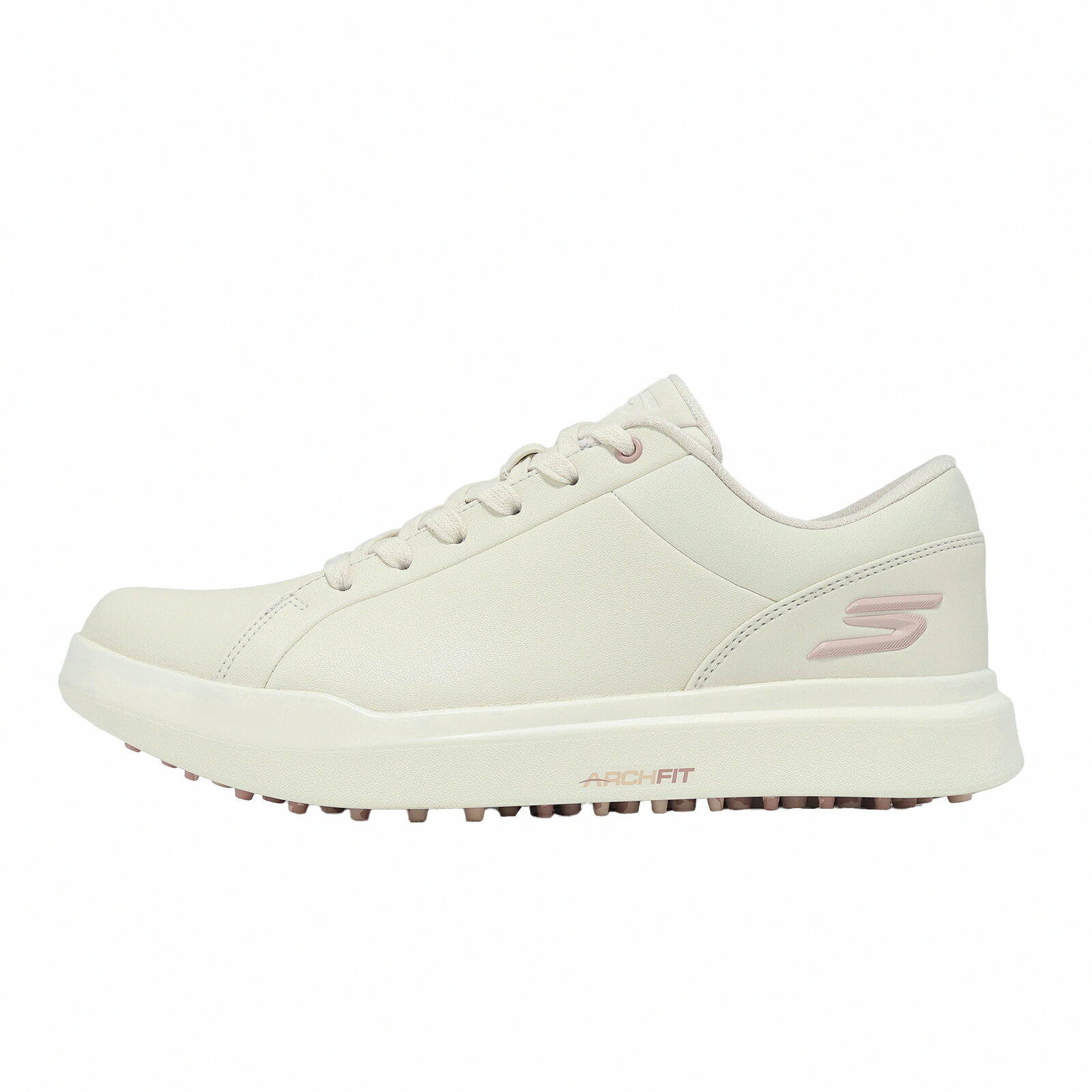 Skechers 高爾夫球鞋 Go Golf Drive 6 女鞋 米 粉紅 防水 皮革 抓地 123128NTMT