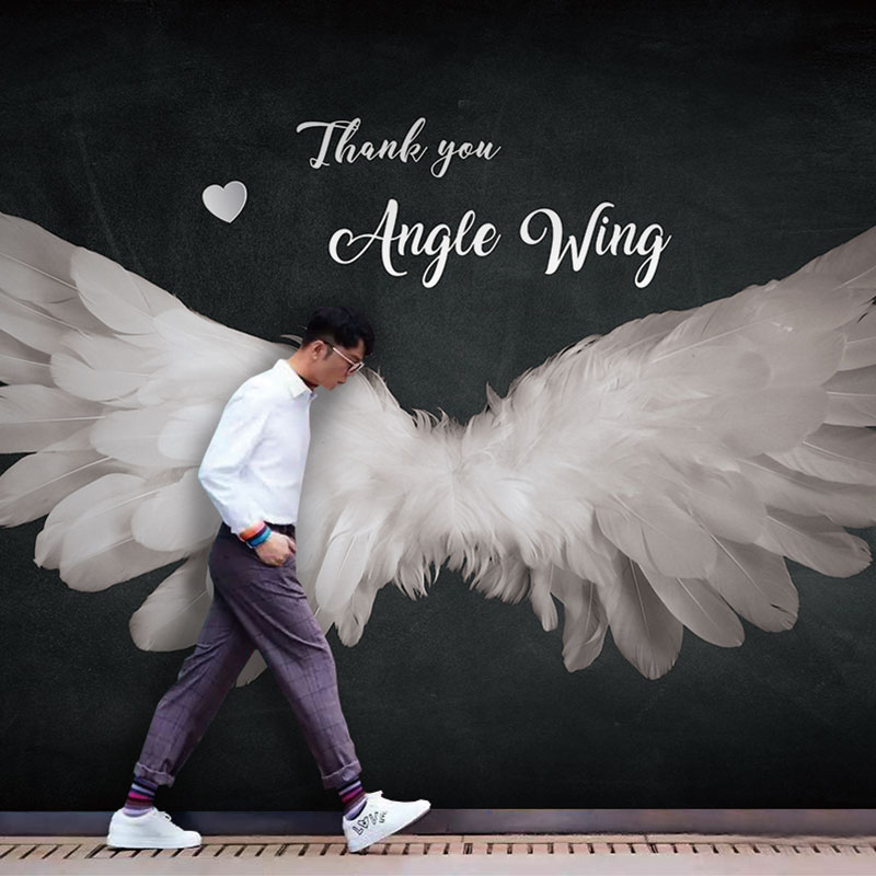 3d立體網紅天使翅膀墻紙拍照背景墻布8d壁紙服裝店奶茶店餐廳壁畫 協貿國際日用品生活4館 樂天市場rakuten