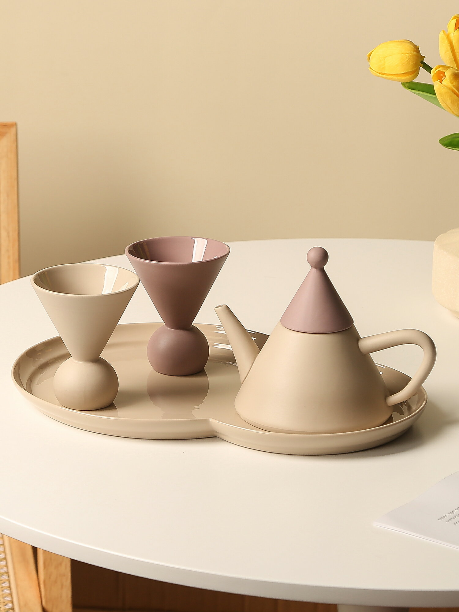 FUNLIFE網紅ing創意陶瓷咖啡杯具套裝家用水杯水壺禮盒下午茶茶具