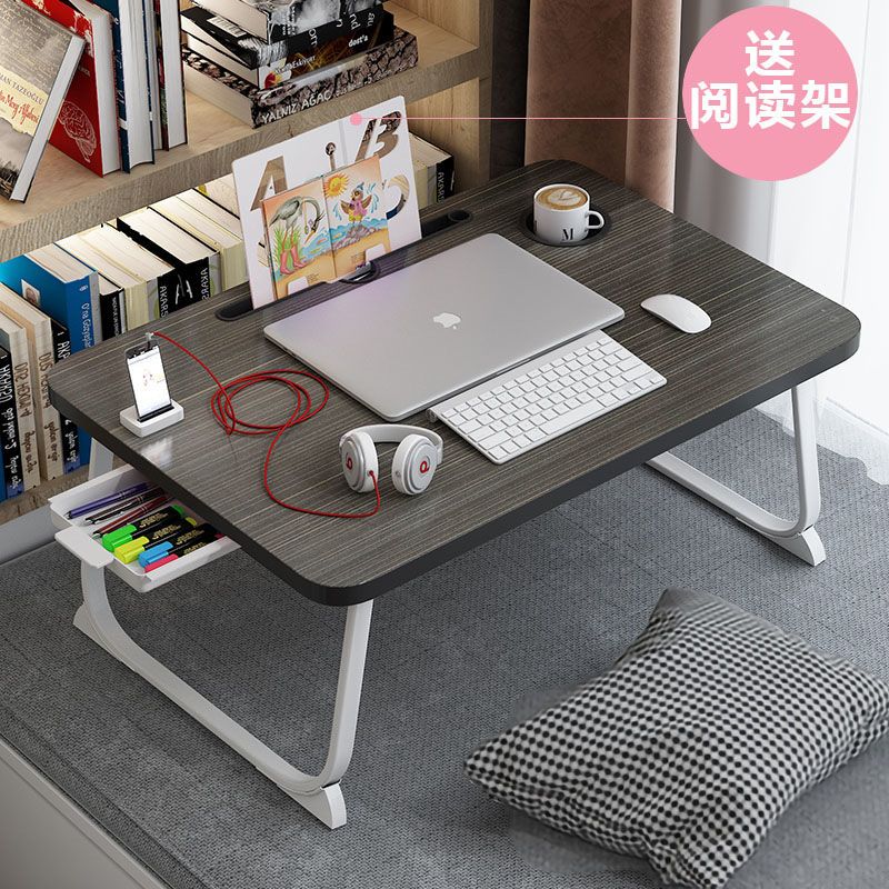 床上書桌床上折疊桌子帶抽屜可充電床上桌上鋪便攜床上書桌懶人桌
