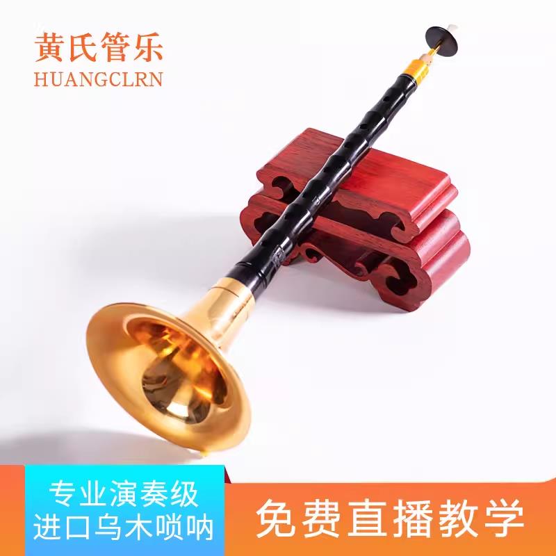 【臺灣公司 可開發票】專業嗩吶專業級烏木紫光檀D調降B初學者入門大小號喇叭高檔管樂
