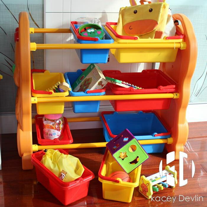 卡通升級大號玩具架 玩具收納架兒童儲物架 幼兒園玩具柜置物箱【聚物優品】