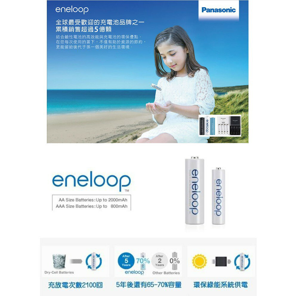 【EC數位】Panasonic 國際 eneloop 低自放電充電電池 3號 2000mAh AA 3號
