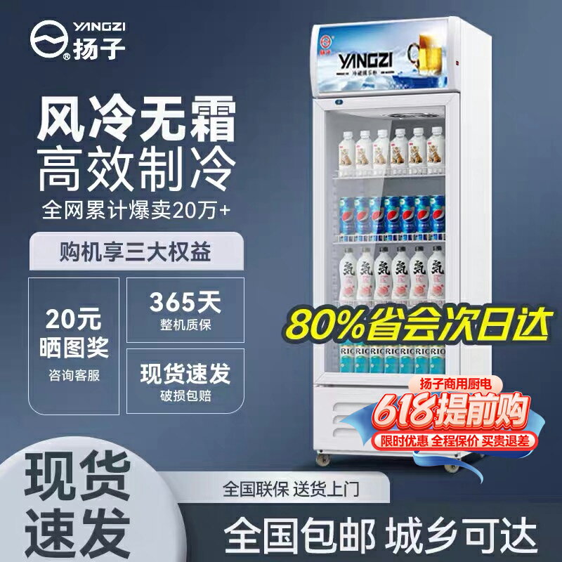 【臺灣公司 可開發票】揚子單門風冷飲料展示櫃冷藏冰櫃保鮮櫃冷飲冷櫃商用啤酒冰箱立式