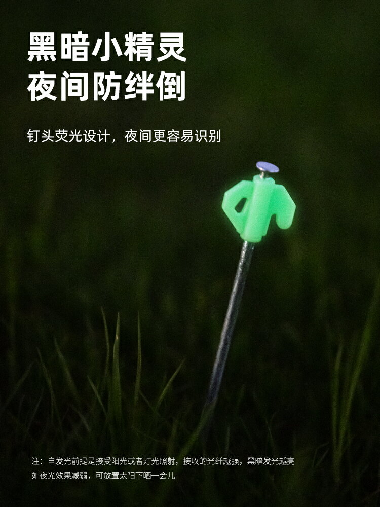 探險者戶外地釘固定夜光地釘地插天幕配件露營帳篷地釘防風鐵20cm【Snowbelle優選】