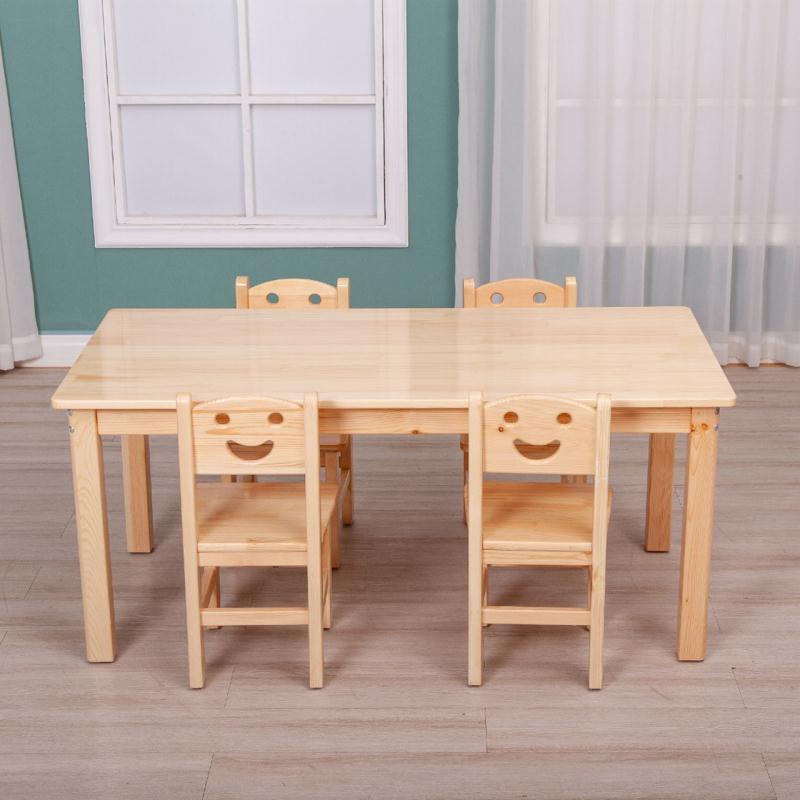 幼稚園桌子 幼稚園實木桌子兒童課桌椅套裝早教寶寶學習桌家用遊戲畫畫寫字桌 【CM9925】