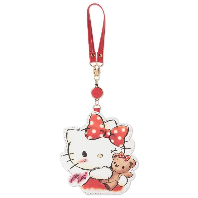 大賀屋 Hello Kitty 票卡夾 證件套 悠遊卡 伸縮 皮繩 小熊 三麗鷗 KT 凱蒂貓 日貨 J00013420