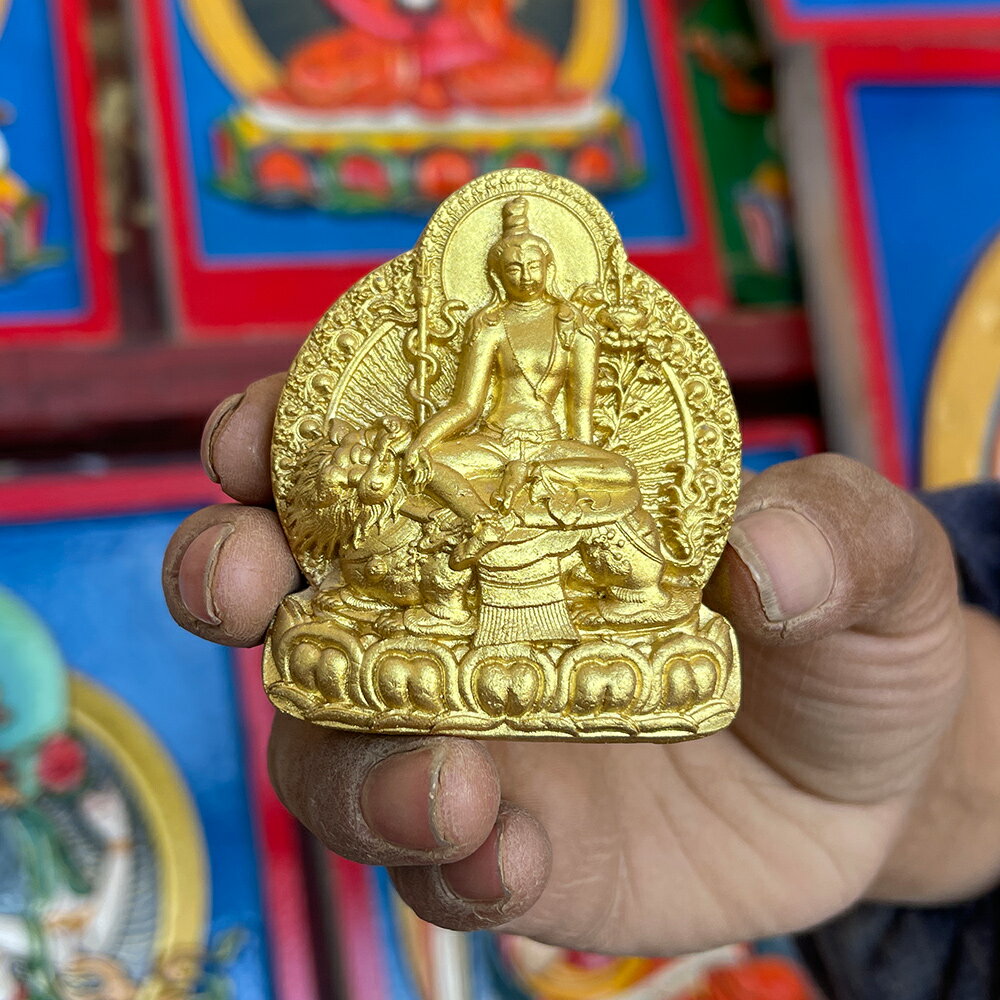 【代造佛像】中號獅吼觀音觀世音擦擦佛像 西藏拉薩傳統泥土造像