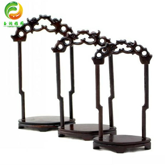 高檔珠寶玉器展示道具 木雕吊墜龍門三件套 木質掛件展示架三件套