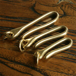 創意復古黃銅鑰匙扣手工DIY純銅簡約型鑰匙圈財布鉤掛扣EDC腰掛扣