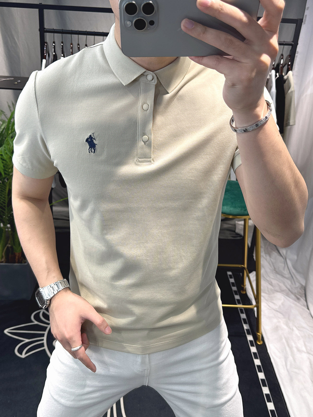 【喜挖】歐洲站2026夏季polo衫男短袖t恤高級翻領歐貨大牌刺繡時尚修身潮
