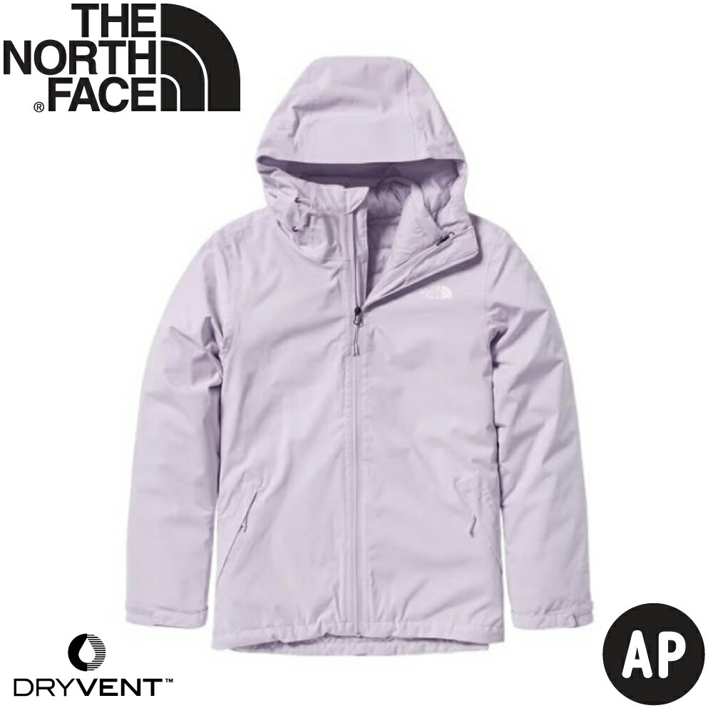 【The North Face 女 DV防水兩件式化纖外套 AP《薰衣草紫》】5B1X/風雨衣/DryVent /登山/健行