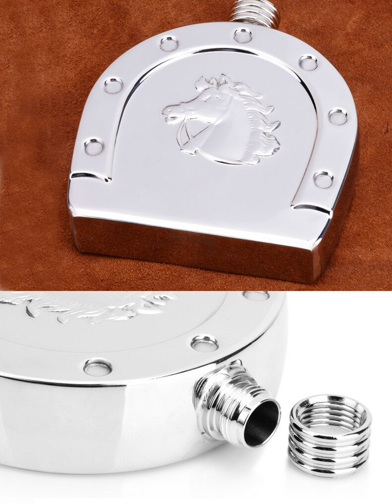 創意個性精鋼6盎司牧馬人酒壺不銹鋼酒壺隨身便攜酒壺酒瓶戶外 9