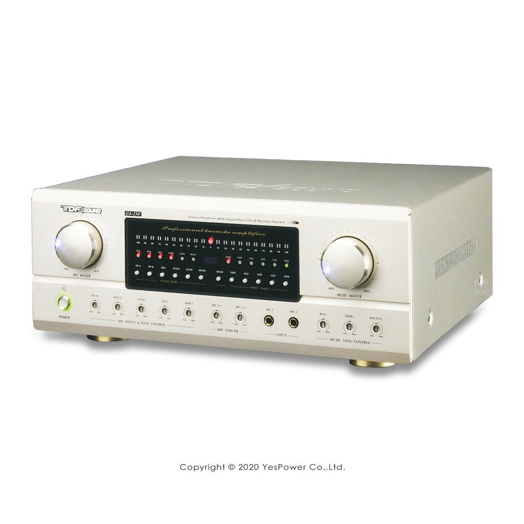 GS-250 TDF 320W+320W 綜合歌唱擴大機/4Ω 數位智慧綜合擴大機