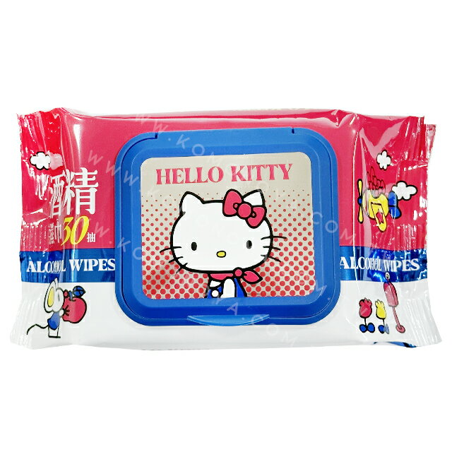 小禮堂 Sanrio 三麗鷗 Hello Kitty 酒精濕紙巾 30抽 附蓋