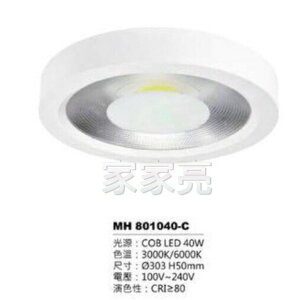 (A Light) MARCH LED 40W 筒燈 白光 黃光 吸頂筒燈 40瓦 MH 801040-C