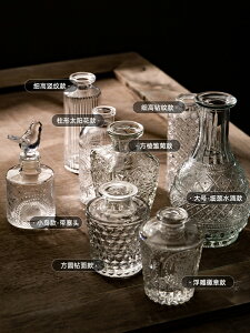 半房 玻璃細口小花瓶插花復古客廳擺件高級感透明窄口ins水培瓶