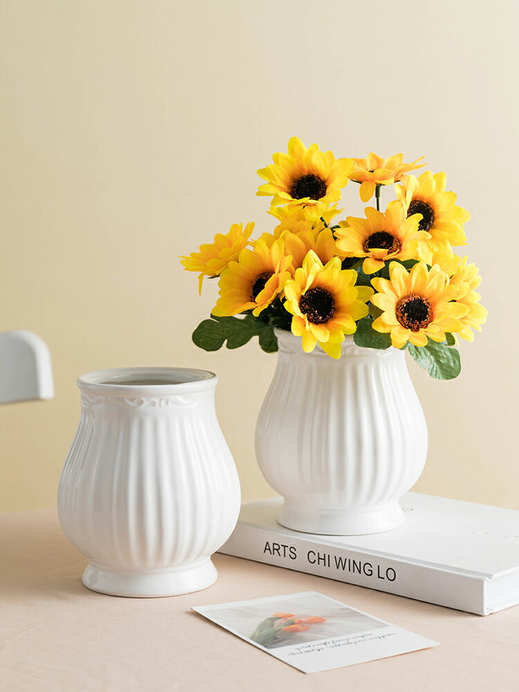 現代簡約陶瓷花瓶擺件創意客廳插花餐桌茶幾小清新裝飾品擺設