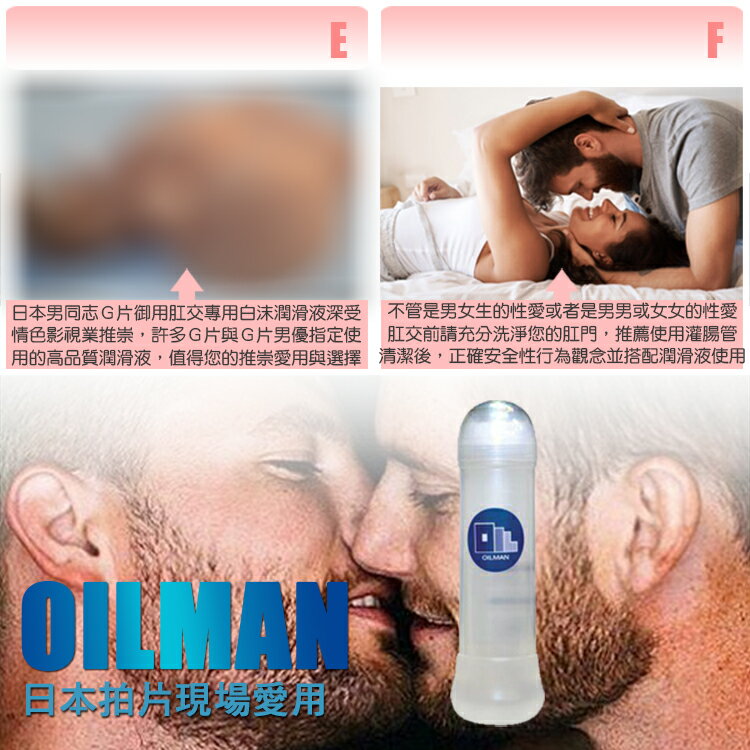 日本男同志G片御用肛交專用白沫潤滑液OILMAN LOTION FOR GAY ANAL SEX  