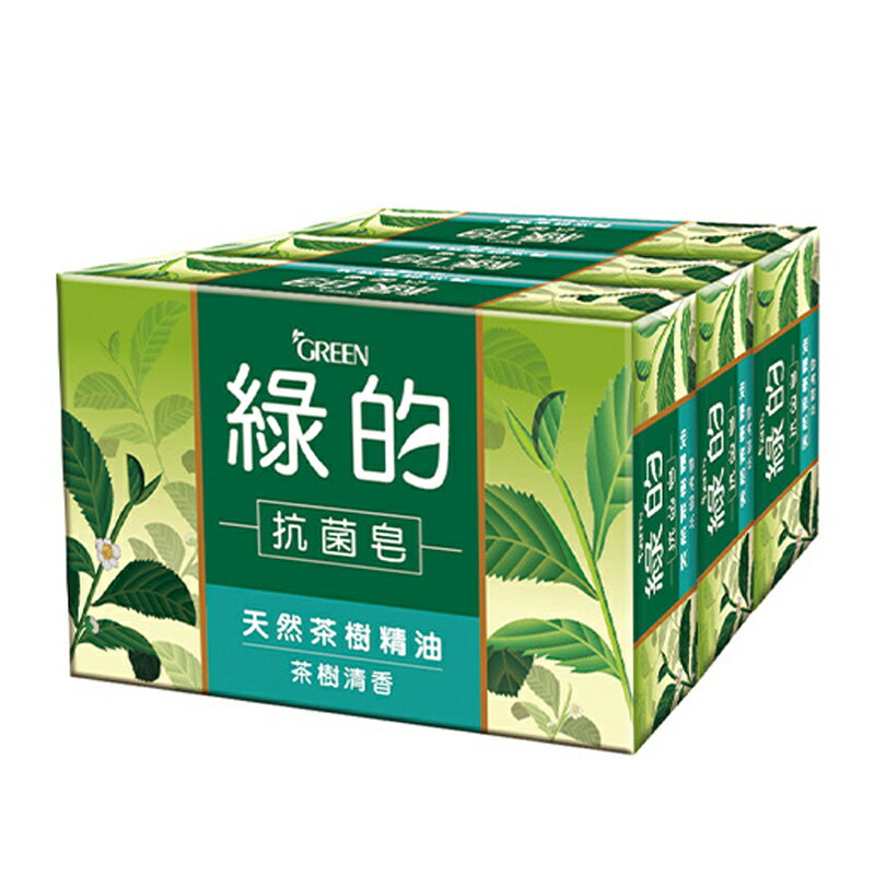 (網路限定販售)綠的抗菌皂3入-茶樹清香【九乘九購物網】