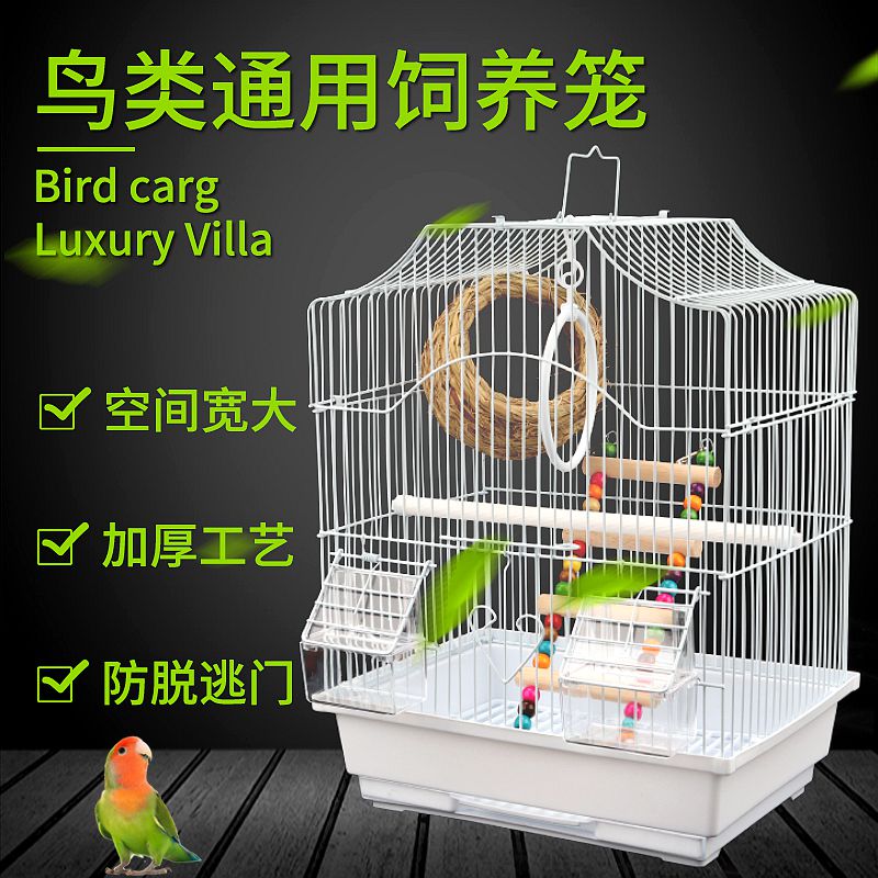 鸚鵡窩/鸚鵡籠 虎皮鸚鵡鳥籠子別墅鳥籠文鳥牡丹珍珠籠繁殖籠小號觀賞金屬造型籠『XY23932』