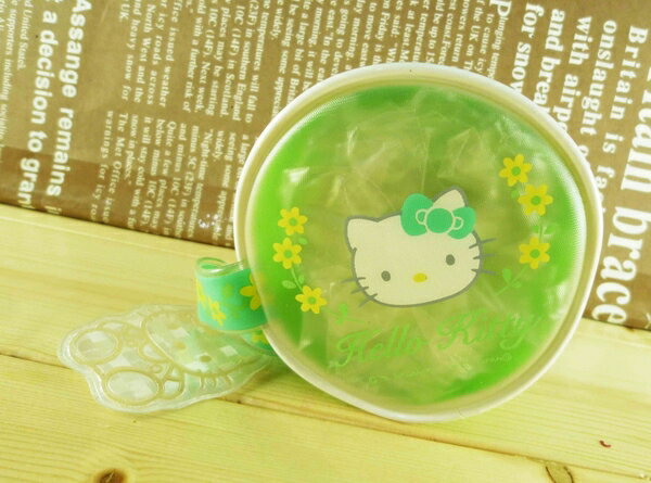 【震撼精品百貨】Hello Kitty 凱蒂貓-圓零錢包-綠花*88869