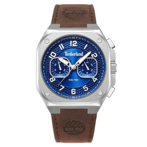 Timberland 天柏嵐 TDWGF0055003 兩地時間方形指標腕錶 皮帶 藍面 41mm｜樂天全館特惠中★指定刷卡回饋10%