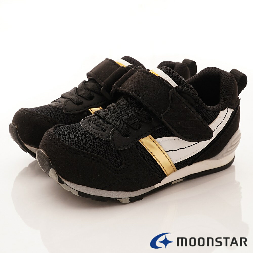 日本月星Moonstar機能童鞋HI系列寬楦頂級學步鞋款2121S66黑(中小童段)