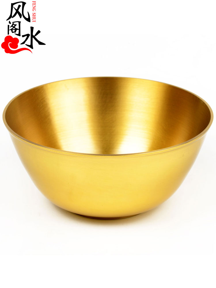 風水閣 銅加厚銅碗擺件套裝大小碗銅碗筷家用金飯碗家居供佛擺設