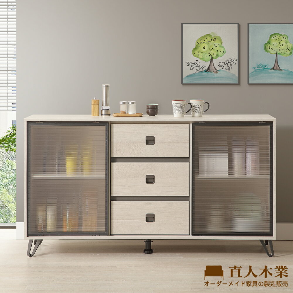 【直人木業】卓越現代風滑門櫥櫃160公分