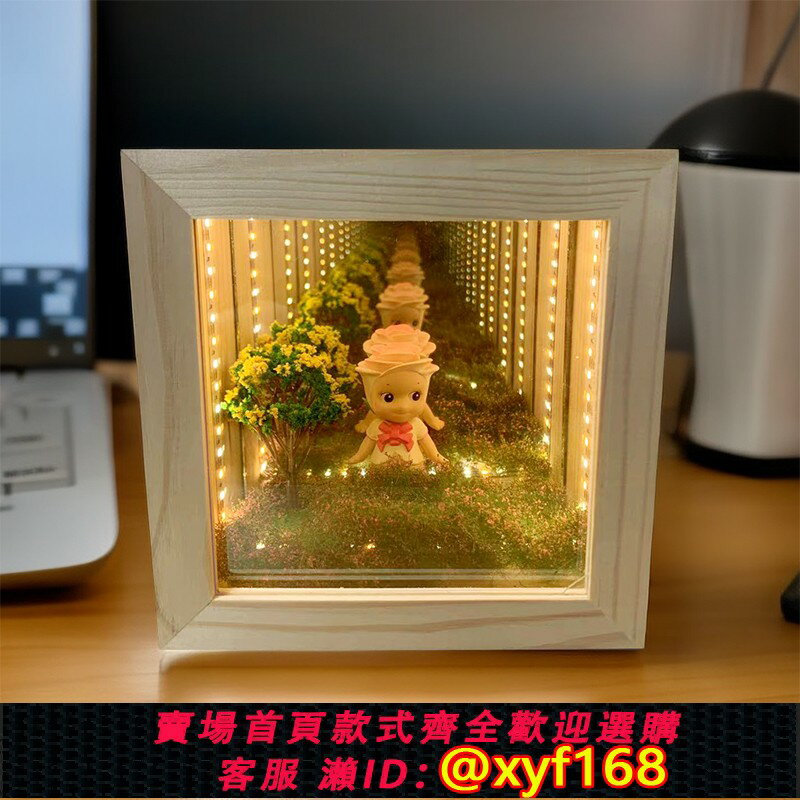 {臺灣公司貨 可打統編}手辦收納展示盒盲盒玩展示架深淵櫃千層鏡玩具展示櫃實木泡泡瑪特